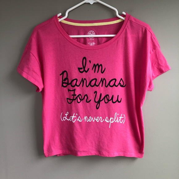 So Intimates Pink Shirt "I'm Bananas For You" L - Picture 1 of 3